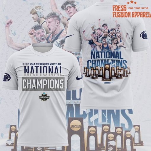 Penn State Nittany Lions 2025 NCAA Division Men Wrestling Champions Grey Shirt