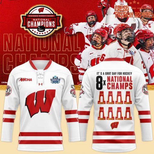 Wisconsin Badgers Women’s Ice Hockey National Champions Hockey Jersey