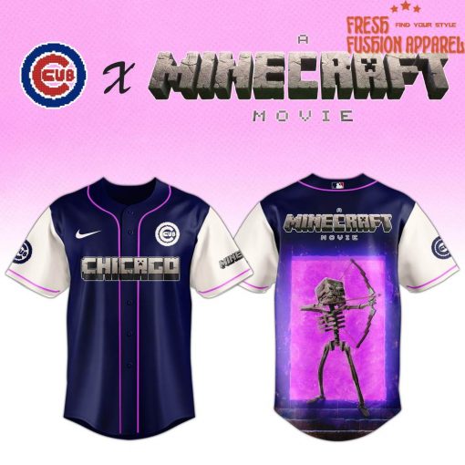 Chicago Cubs x Skeleton A Minecraft Movie Special Baseball Jersey