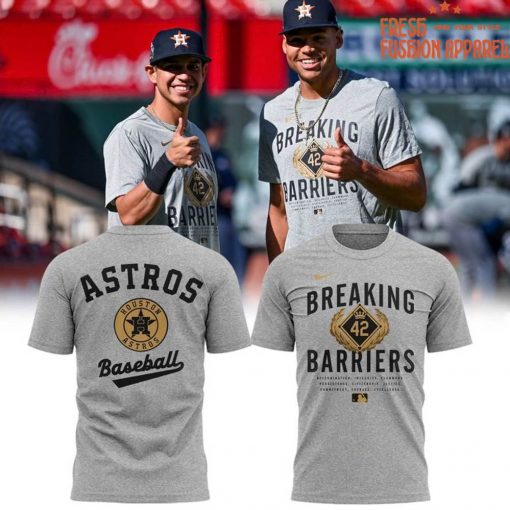 Houston Astros Jackie Robinson Day 2025 “Breaking Barriers” Special Grey Tee