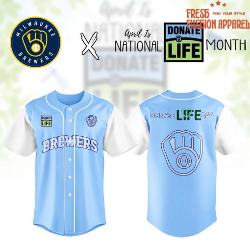 Milwaukee Brewers x Donate Life Month Special Edition Baseball Jersey