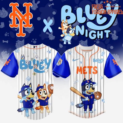 New York Mets MLB x Bluey And Bingo 2025 Special Baseball Jersey