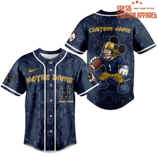 Notre Dame Fighting Irish x Mickey Mouse Personalized Baseball Jersey