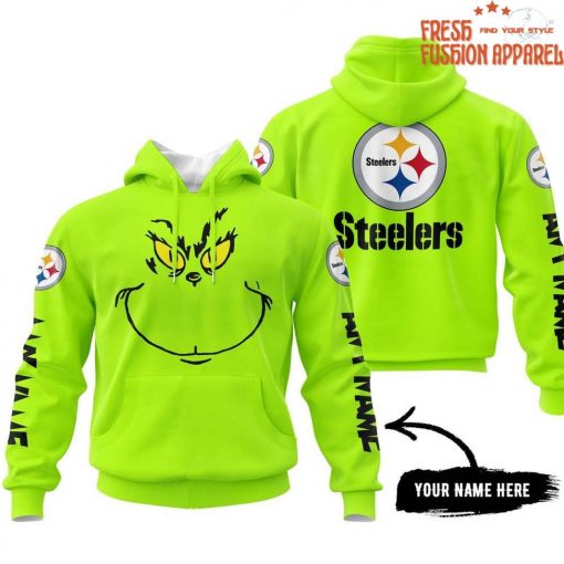 Pittsburgh Steelers x Grinch Special Green Design Custom Hoodie