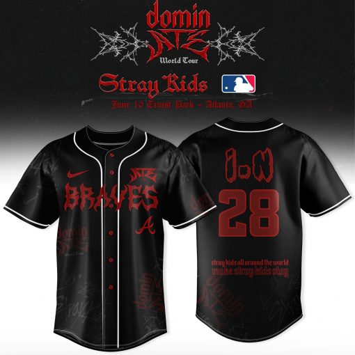 Atlanta Braves x Stray Kids DominATE World Tour I.N Baseball Jersey