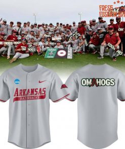 Arkansas Razorbacks Baseball OMAHOGS Super Regional Champions 2025 Baseball Jersey