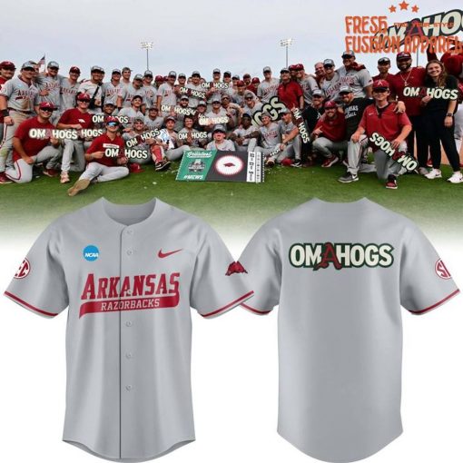 Arkansas Razorbacks Baseball OMAHOGS Super Regional Champions 2025 Baseball Jersey