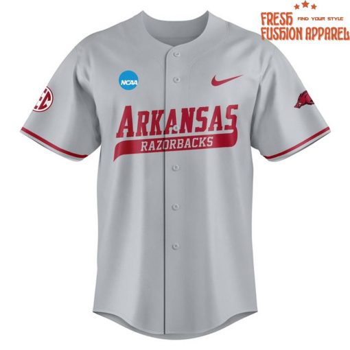Arkansas Razorbacks Baseball OMAHOGS Super Regional Champions 2025 Baseball Jersey