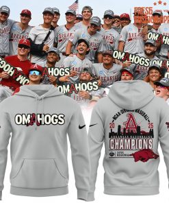 Arkansas Razorbacks Baseball OMAHOGS Super Regional Champions 2025 Hoodie – Limited Edition