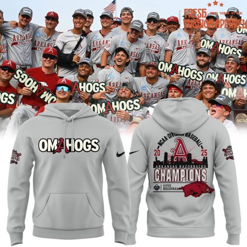 Arkansas Razorbacks Baseball OMAHOGS Super Regional Champions 2025 Hoodie – Limited Edition