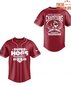 Arkansas Razorbacks Baseball SUPERHOGS Regional Champions 2025 Baseball Jersey