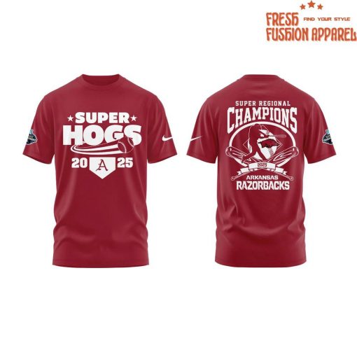 Arkansas Razorbacks Baseball SUPERHOGS Regional Champions 2025 Tee
