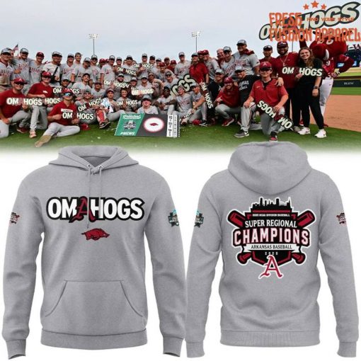 Arkansas Razorbacks OMAHOGS Men’s College World Series Baseball Hoodie