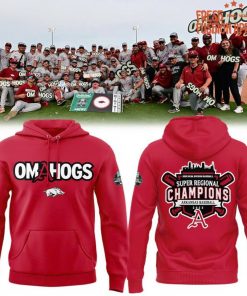 Arkansas Razorbacks OMAHOGS Men’s College World Series Baseball Hoodie