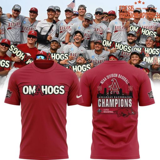 Arkansas Razorbacks Omahogs Super Regionals Champions 2025 Shirt