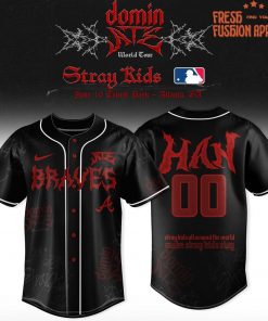 Atlanta Braves x Stray Kids DomiATE Word Tour Personalized Baseball Jersey