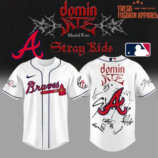 Atlanta Braves x Stray Kids DomiATE Word Tour Signature Baseball Jersey