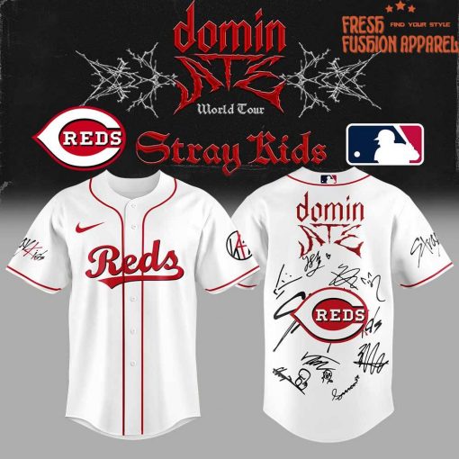 Cincinnati Reds x Stray Kids DomiATE Word Tour Signature Baseball Jersey