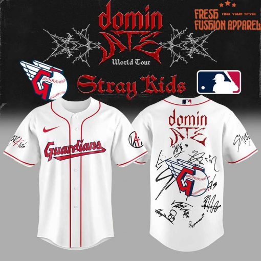 Cleveland Guardians x Stray Kids DomiATE Word Tour Signature Baseball Jersey