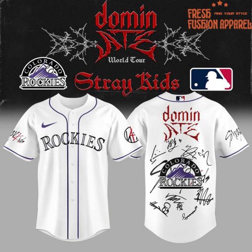 Colorado Rockies x Stray Kids DomiATE Word Tour Signature Baseball Jersey