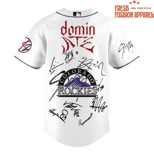 Colorado Rockies x Stray Kids DomiATE Word Tour Signature Baseball Jersey