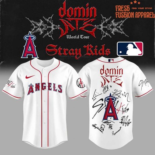 Los Angeles Angels x Stray Kids DomiATE Word Tour Signature Baseball Jersey