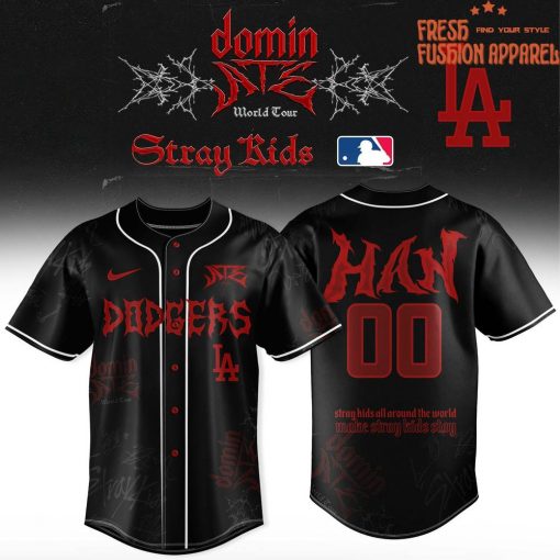 Los Angeles Dodgers x Stray Kids DomiATE Word Tour Personalized Baseball Jersey