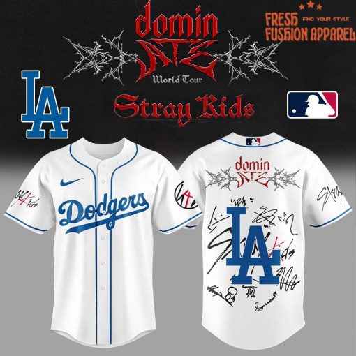 Los Angeles Dodgers x Stray Kids DomiATE Word Tour Signature Baseball Jersey