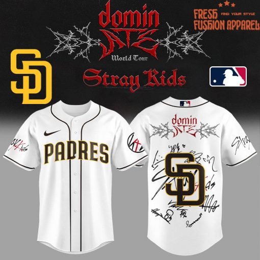 San Diego Padres x Stray Kids DomiATE Word Tour Signature Baseball Jersey