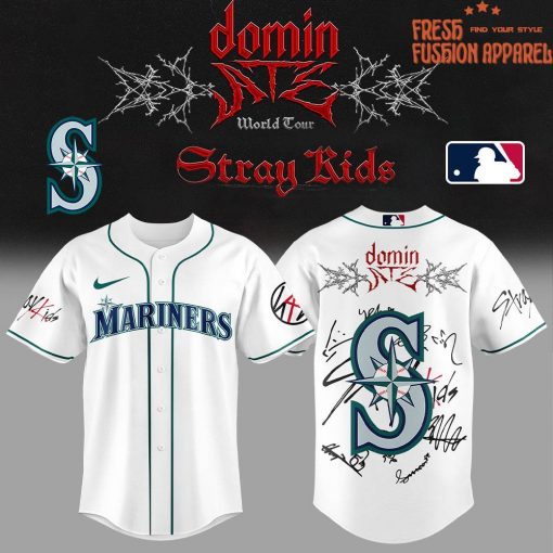 Seattle Mariners x Stray Kids DomiATE Word Tour Signature Baseball Jersey