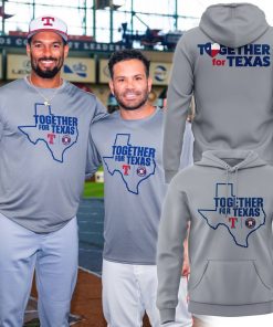 Houston Astros x Texas Rangers “Together For Texas” Special Grey Hoodie