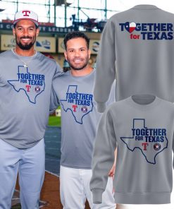 Houston Astros x Texas Rangers “Together For Texas” Special Grey Sweatshirt