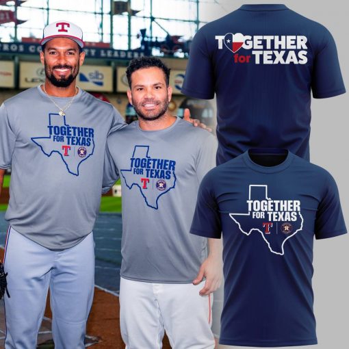 Houston Astros x Texas Rangers Together For Texas Special Navy Shirt