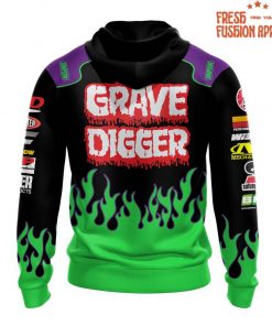 Grave Digger Monster Jam Green Flame Personalized Hoodie