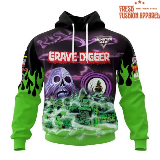 Grave Digger Monster Jam Special Purple Green Hoodie