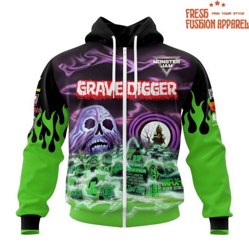 Grave Digger Monster Jam Special Purple Green Hoodie