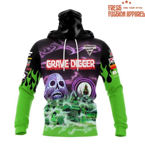Grave Digger Monster Jam Special Purple Green Hoodie