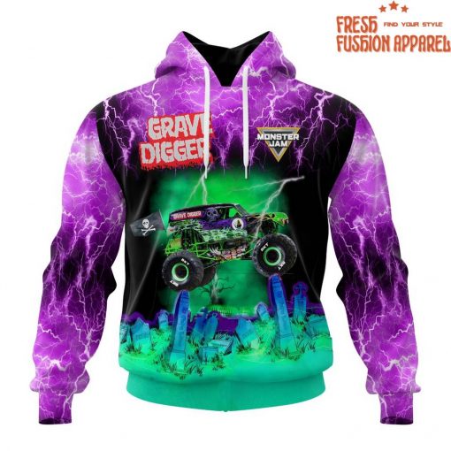 Grave Digger Monster Jam Special Purple Hoodie